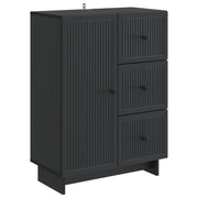 Dressoir zwart 66x34,5x90 cm bewerkt hout