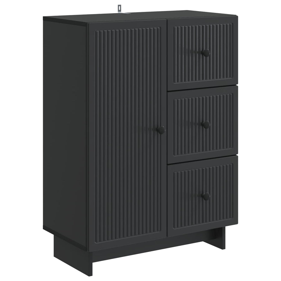 Dressoir met lade Zwart 66 x 34,5 x 90 cm Bewerkt hout