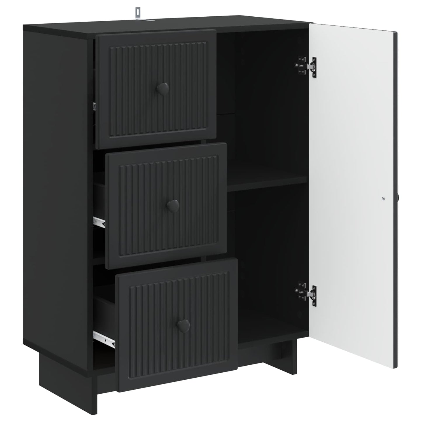 Dressoir met lade Zwart 66 x 34,5 x 90 cm Bewerkt hout