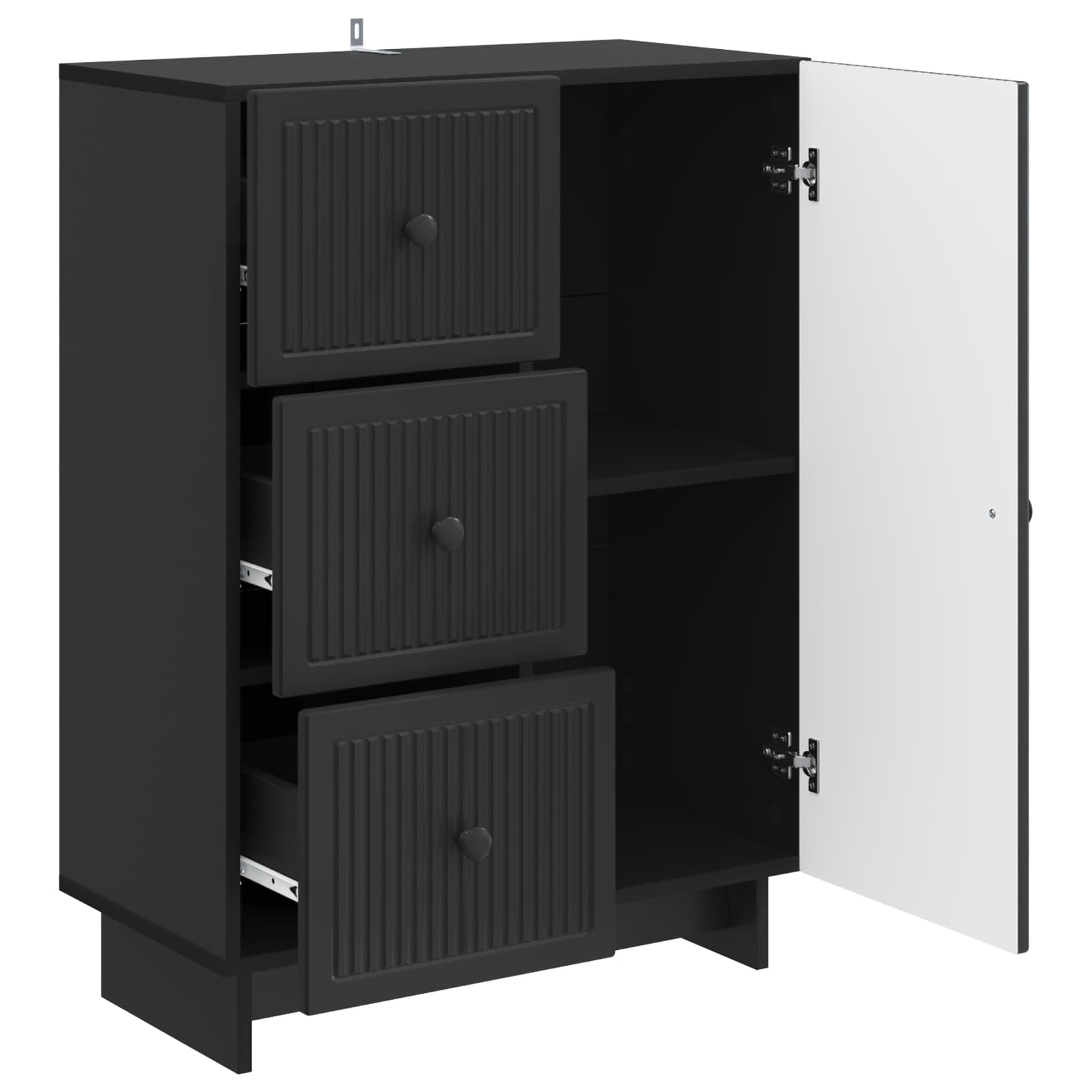 Dressoir met lade Zwart 66 x 34,5 x 90 cm Bewerkt hout
