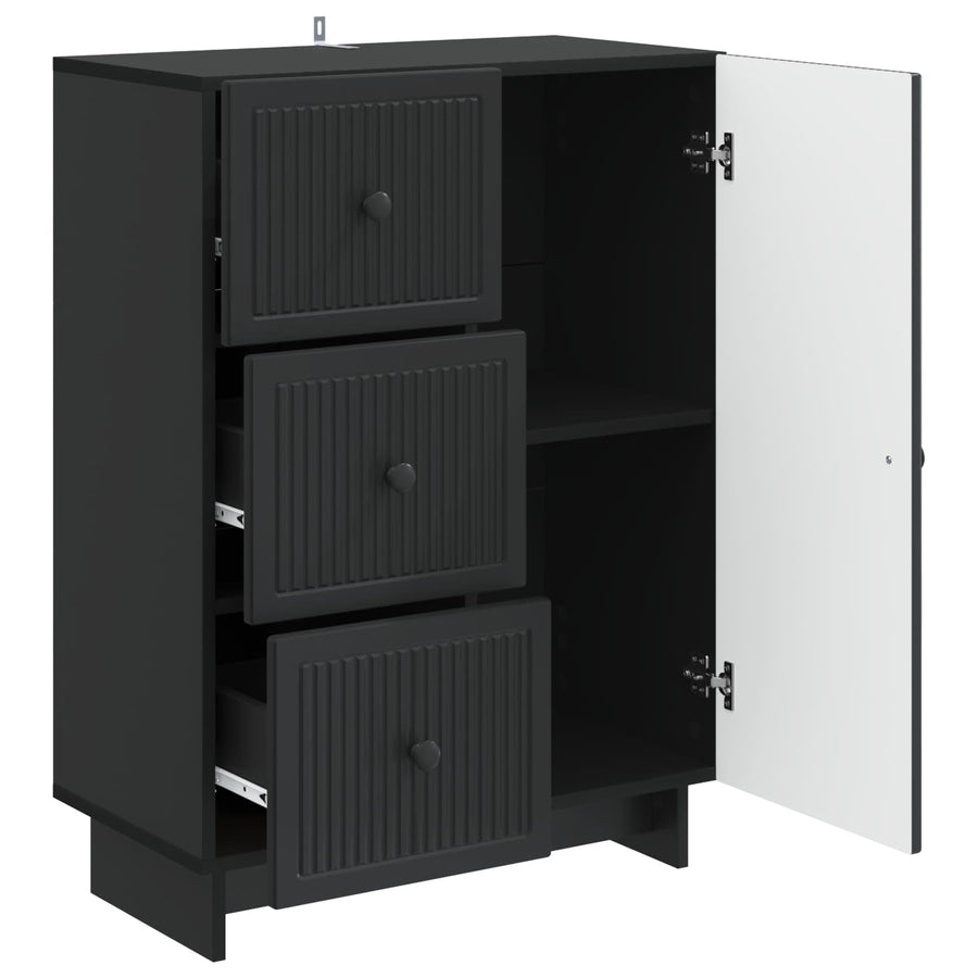 Dressoir met lade Zwart 66 x 34,5 x 90 cm Bewerkt hout