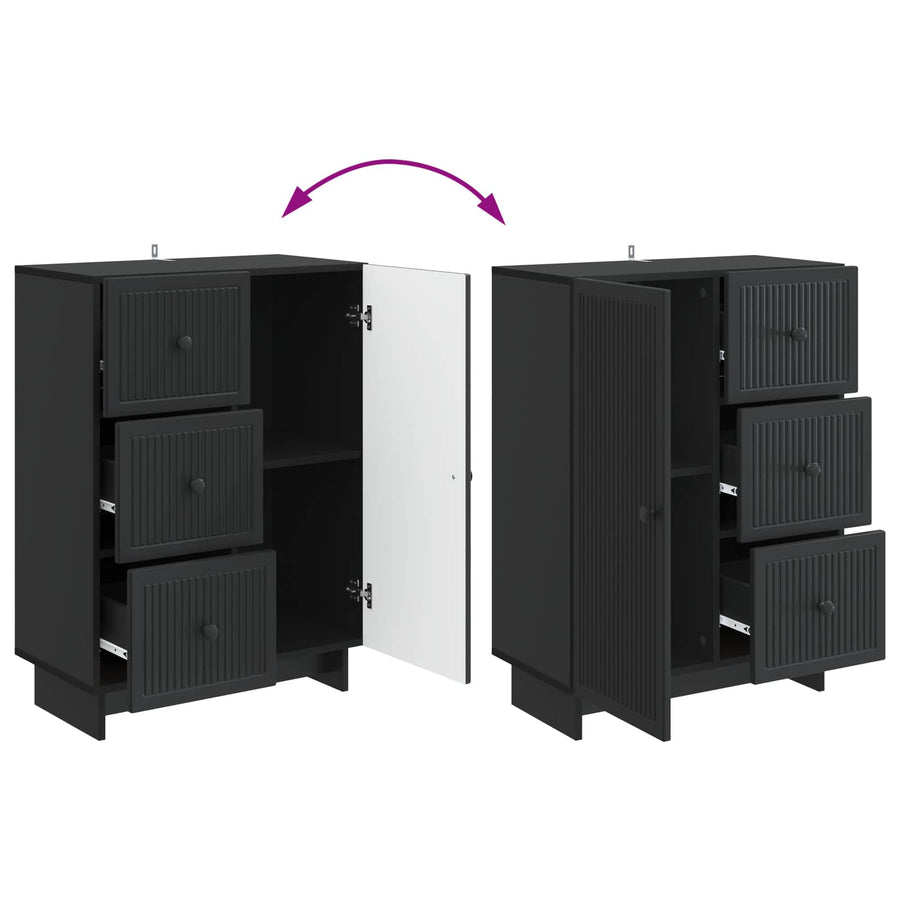 Dressoir met lade Zwart 66 x 34,5 x 90 cm Bewerkt hout