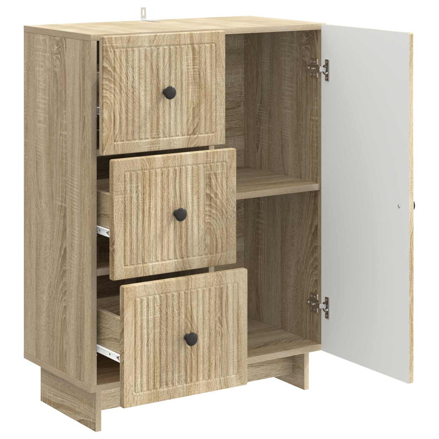 Dressoir met lade Sonoma Eiken 66 x 34,5 x 90 cm Bewerkt hout