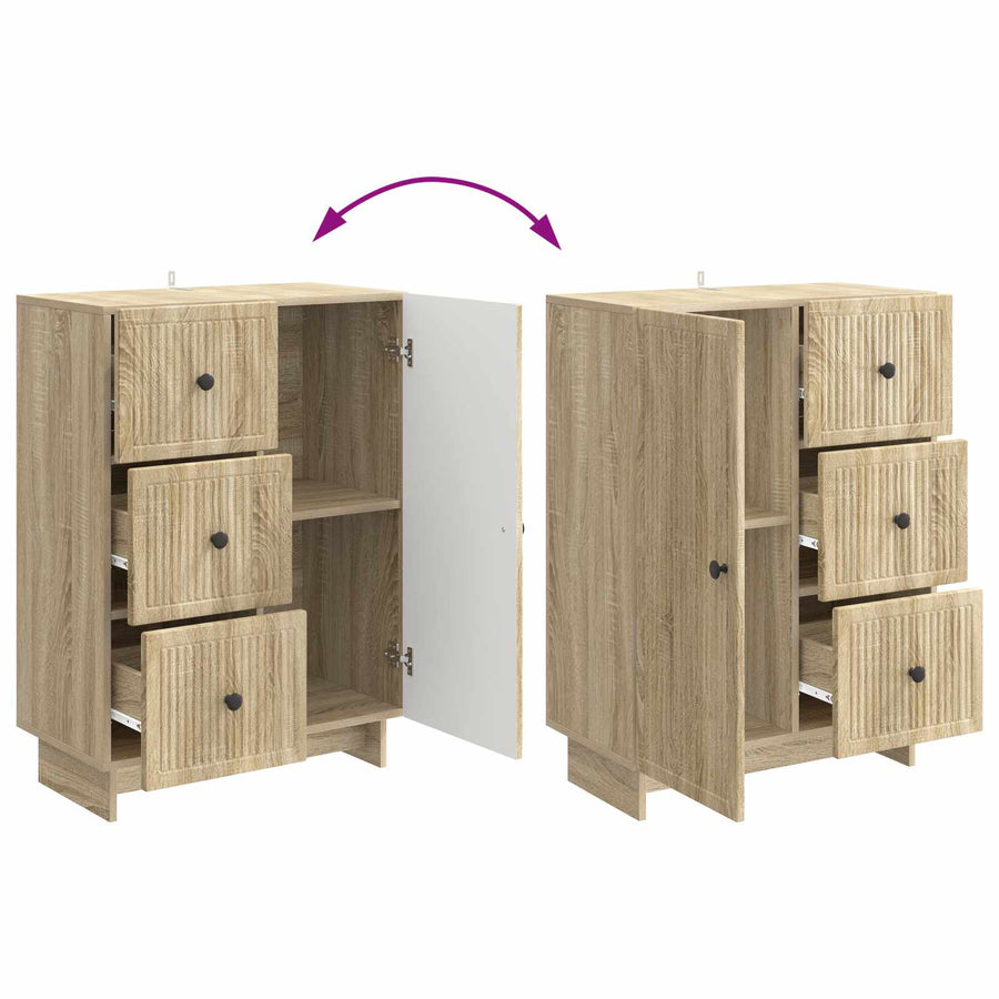 Dressoir met lade Sonoma Eiken 66 x 34,5 x 90 cm Bewerkt hout