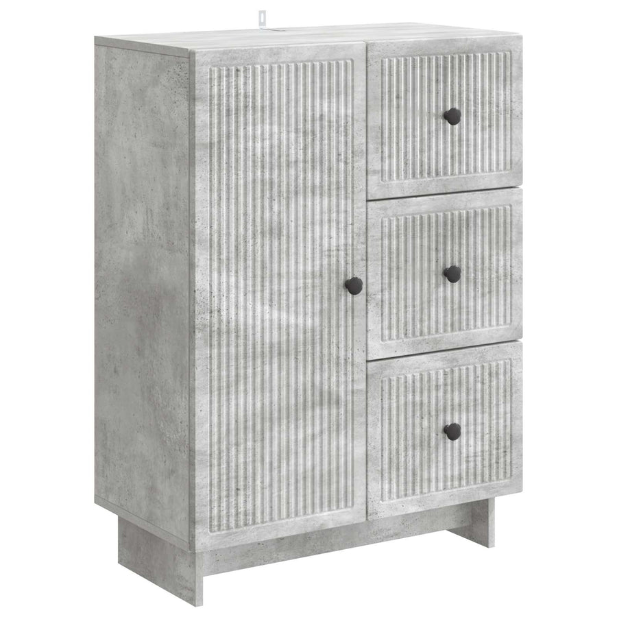 Dressoir met lade Betongrijs 66 x 34,5 x 90 cm Bewerkt hout