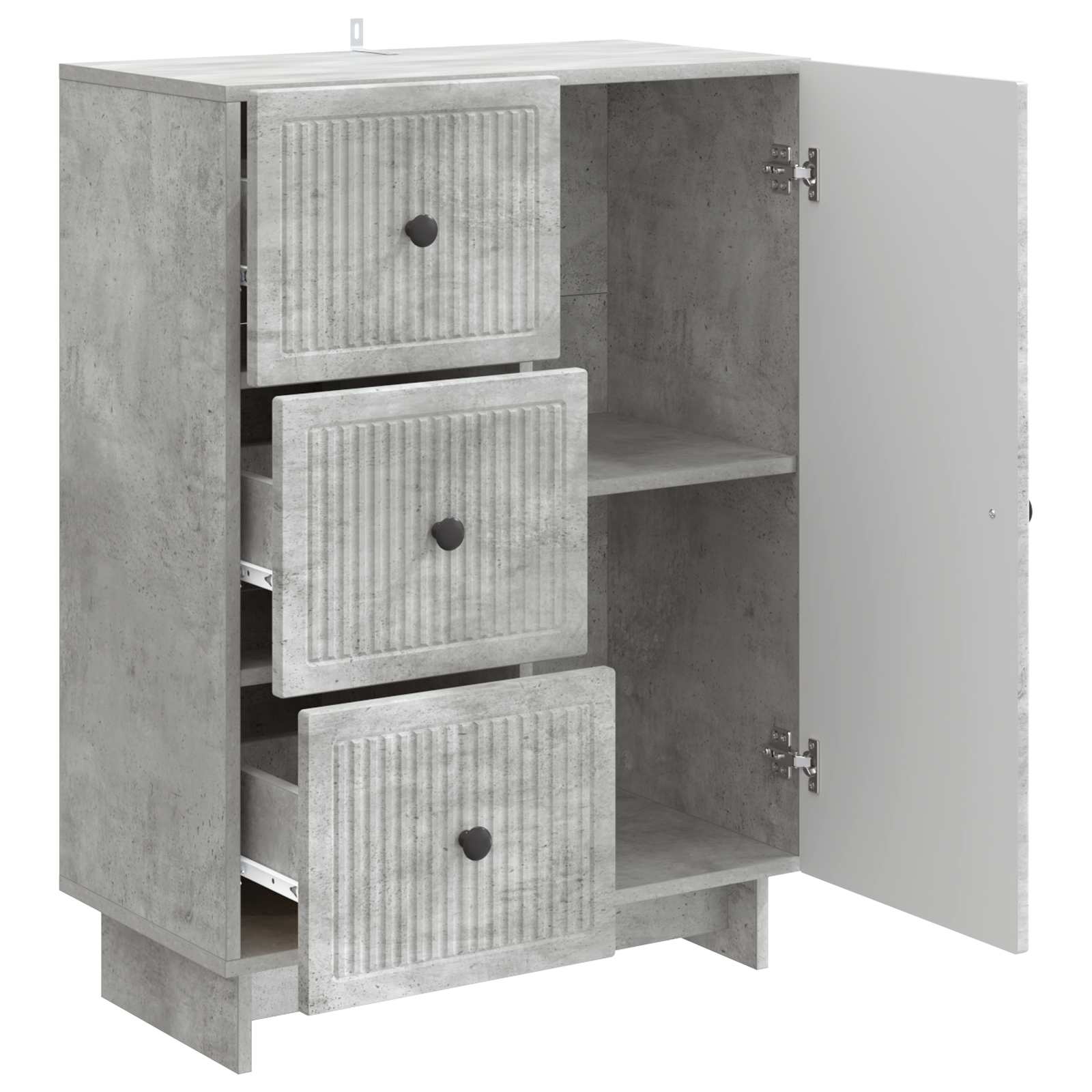 Dressoir met lade Betongrijs 66 x 34,5 x 90 cm Bewerkt hout