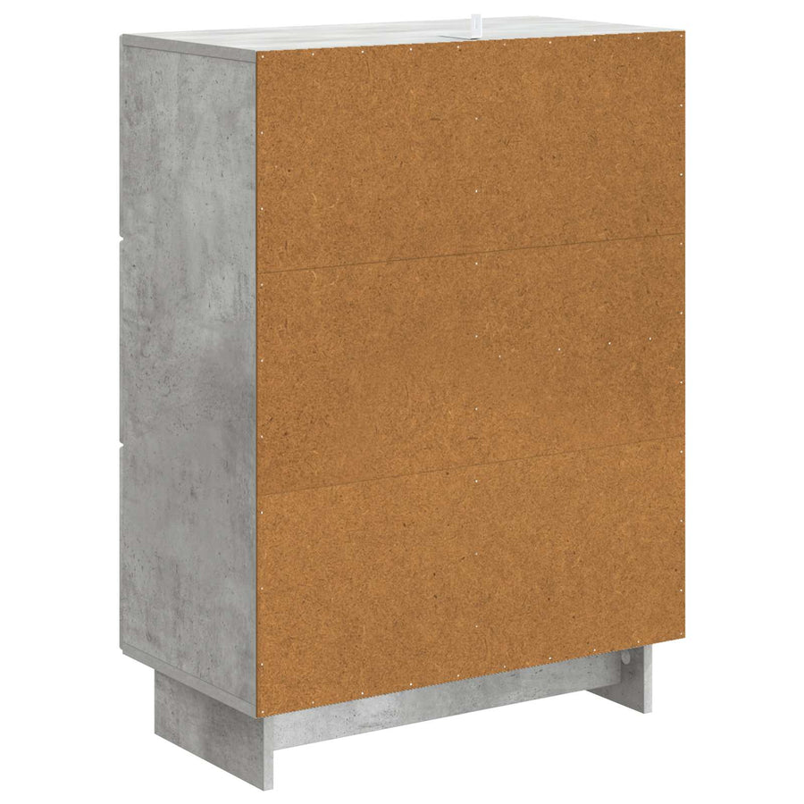 Dressoir met lade Betongrijs 66 x 34,5 x 90 cm Bewerkt hout
