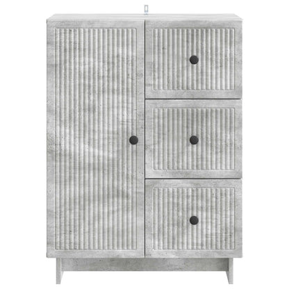 Dressoir met lade Betongrijs 66 x 34,5 x 90 cm Bewerkt hout