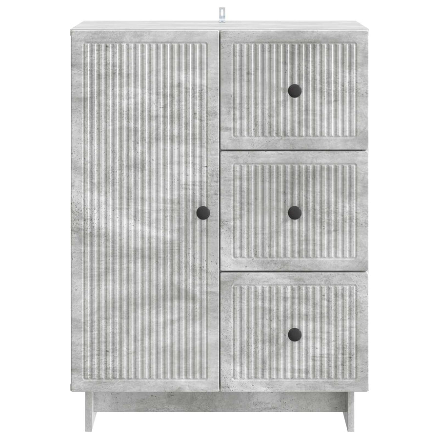 Dressoir met lade Betongrijs 66 x 34,5 x 90 cm Bewerkt hout