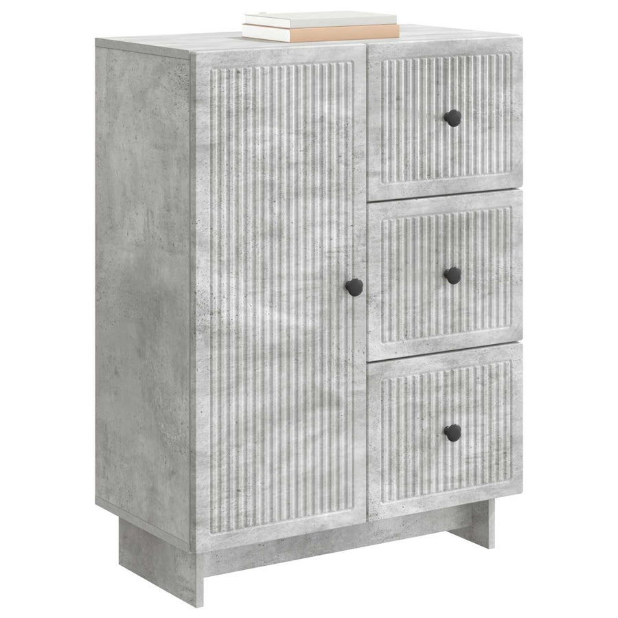 Dressoir met lade Betongrijs 66 x 34,5 x 90 cm Bewerkt hout