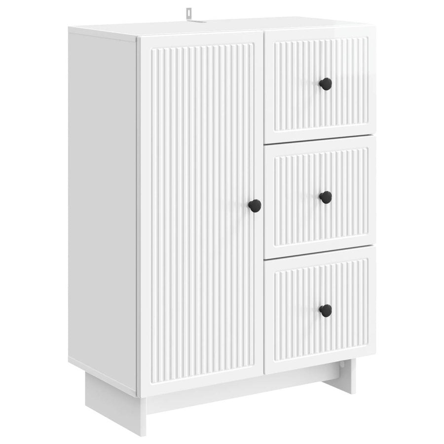 Dressoir met lade Hoogglans Wit 66 x 34,5 x 90 cm Bewerkt hout