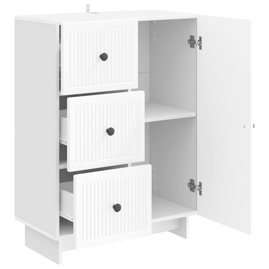 Dressoir met lade Hoogglans Wit 66 x 34,5 x 90 cm Bewerkt hout