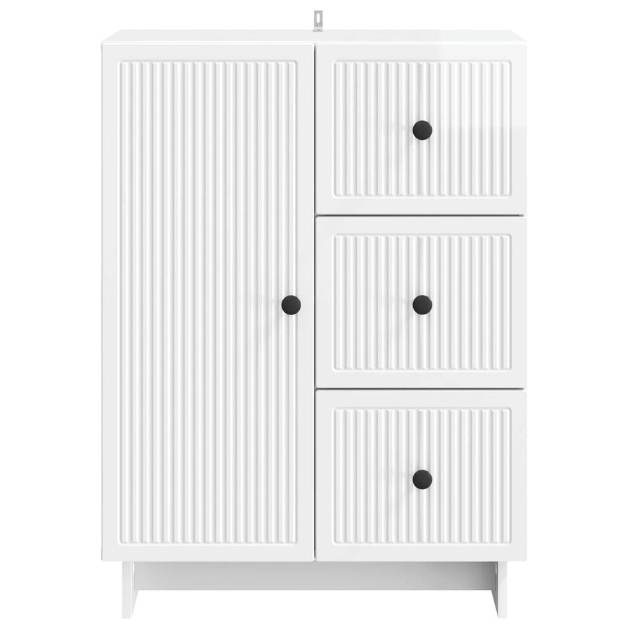 Dressoir met lade Hoogglans Wit 66 x 34,5 x 90 cm Bewerkt hout