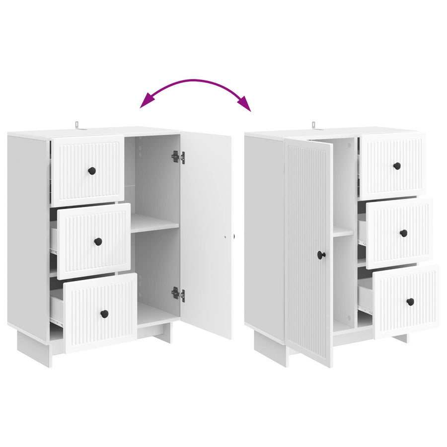 Dressoir met lade Hoogglans Wit 66 x 34,5 x 90 cm Bewerkt hout