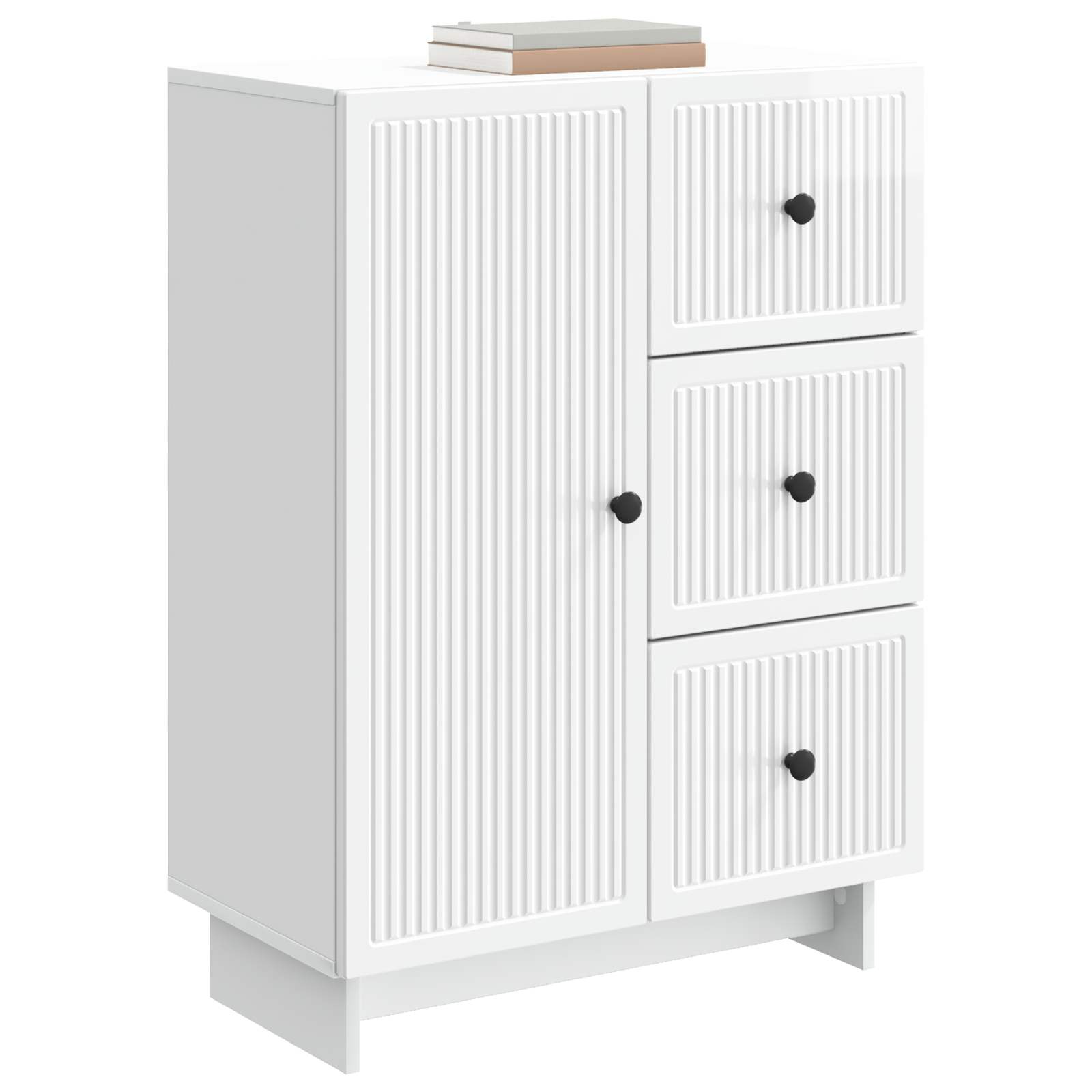 Dressoir met lade Hoogglans Wit 66 x 34,5 x 90 cm Bewerkt hout