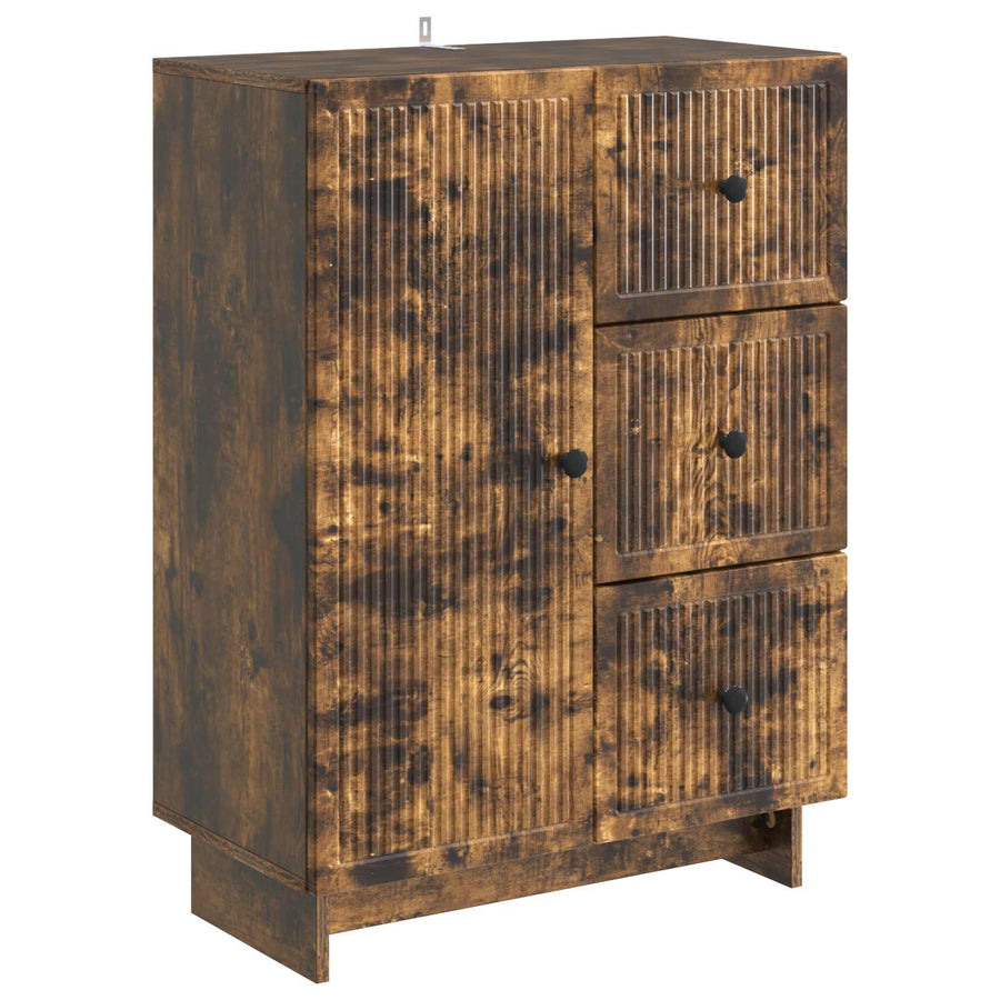 Dressoir met lade Gerookt eiken 66 x 34,5 x 90 cm Bewerkt hout