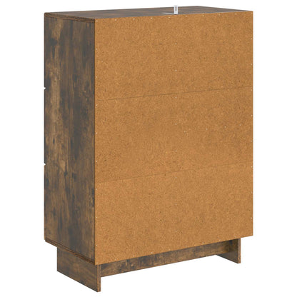 Dressoir met lade Gerookt eiken 66 x 34,5 x 90 cm Bewerkt hout