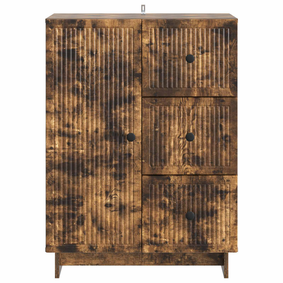 Dressoir met lade Gerookt eiken 66 x 34,5 x 90 cm Bewerkt hout