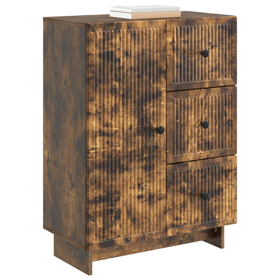 Dressoir met lade Gerookt eiken 66 x 34,5 x 90 cm Bewerkt hout