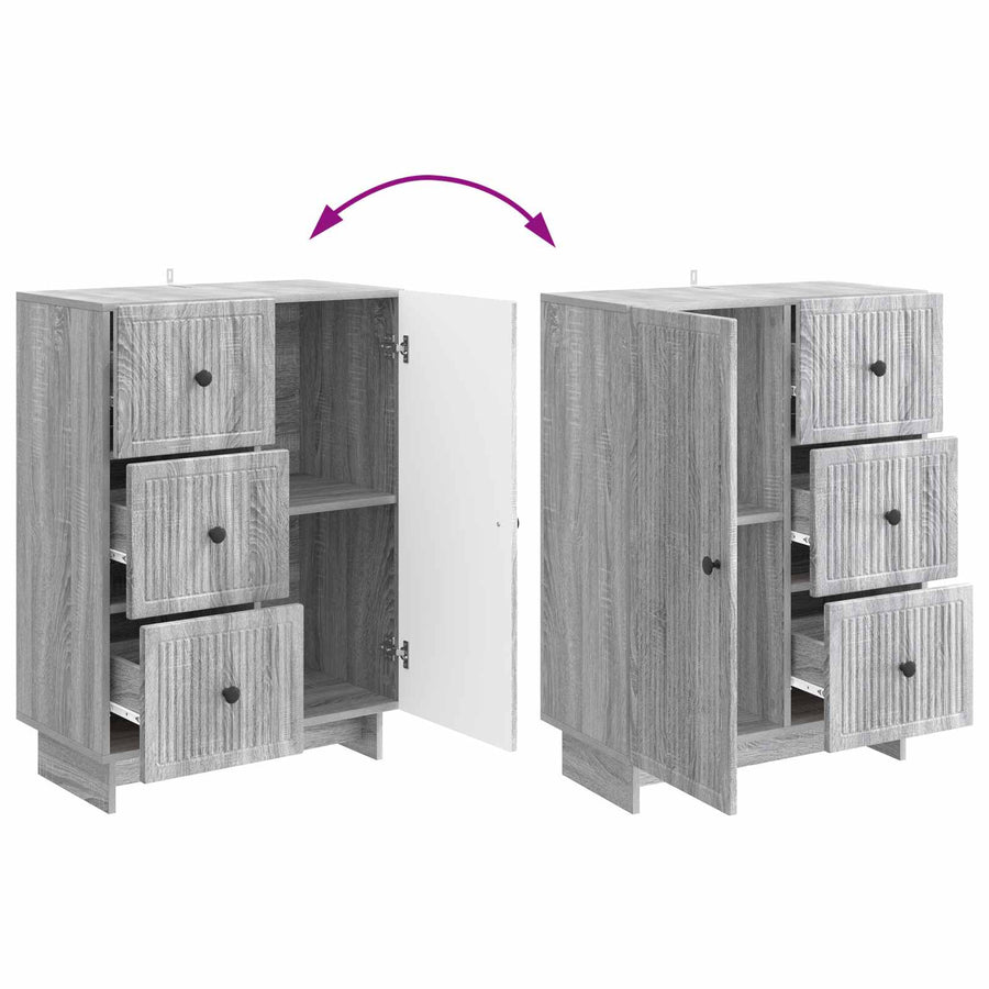 Dressoir met lade Grijs sonoma 66 x 34,5 x 90 cm Bewerkt hout
