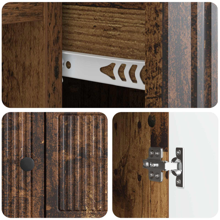 Dressoir met lade Oud hout 66 x 34,5 x 90 cm Bewerkt hout