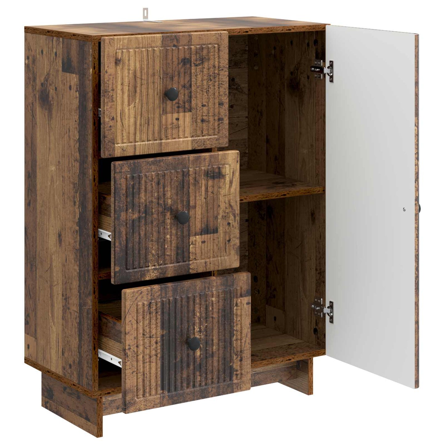 Dressoir met lade Oud hout 66 x 34,5 x 90 cm Bewerkt hout