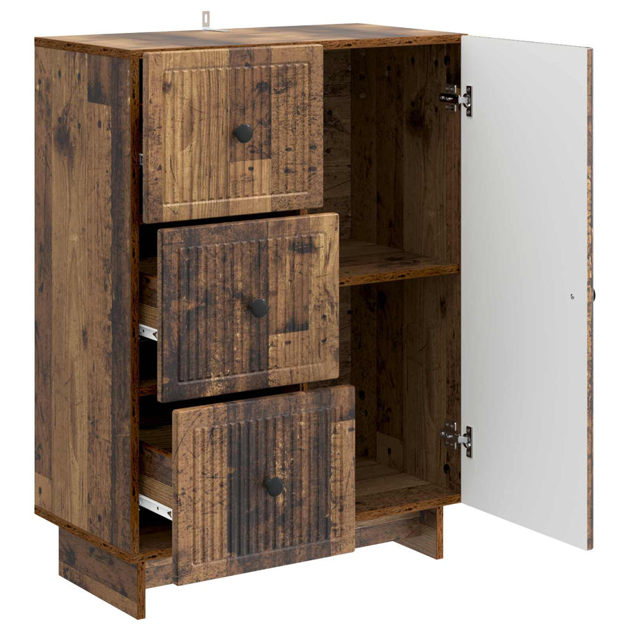 Dressoir met lade Oud hout 66 x 34,5 x 90 cm Bewerkt hout