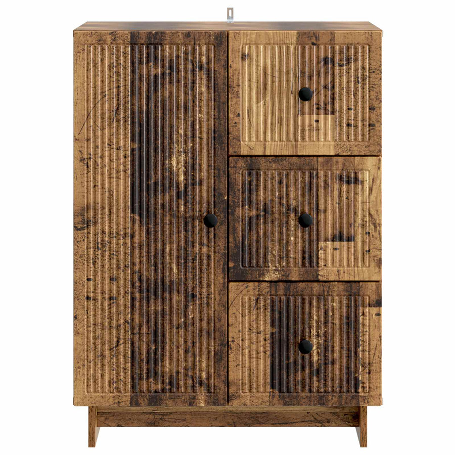 Dressoir met lade Oud hout 66 x 34,5 x 90 cm Bewerkt hout