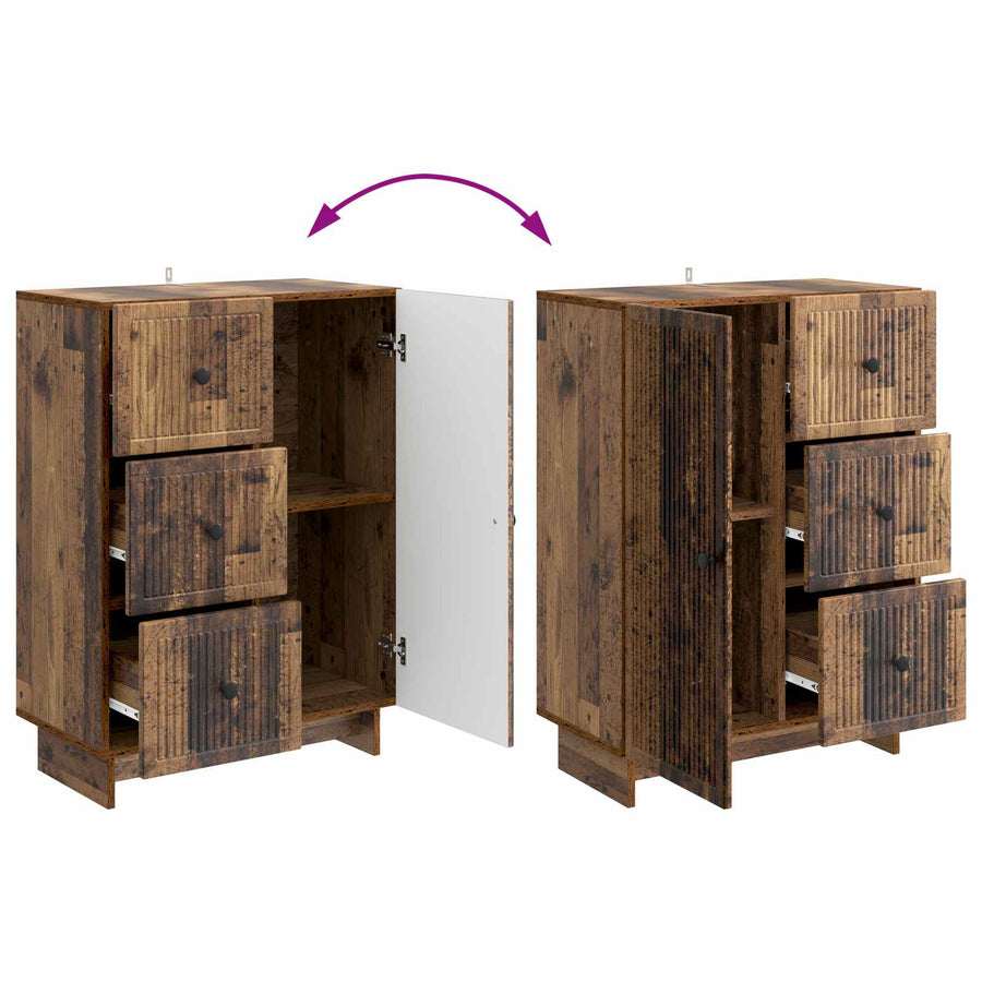 Dressoir met lade Oud hout 66 x 34,5 x 90 cm Bewerkt hout