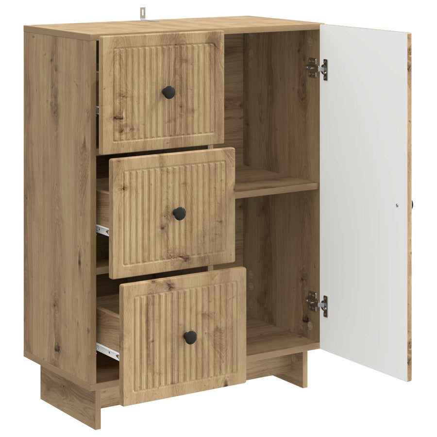 Dressoir Artisanaal eiken 66 x 34,5 x 90 cm Bewerkt hout