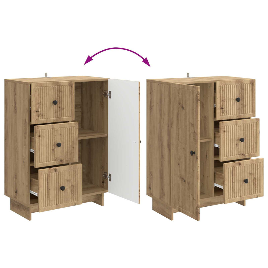 Dressoir Artisanaal eiken 66 x 34,5 x 90 cm Bewerkt hout