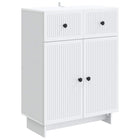 Dressoir wit 66x34,5x90 cm bewerkt hout