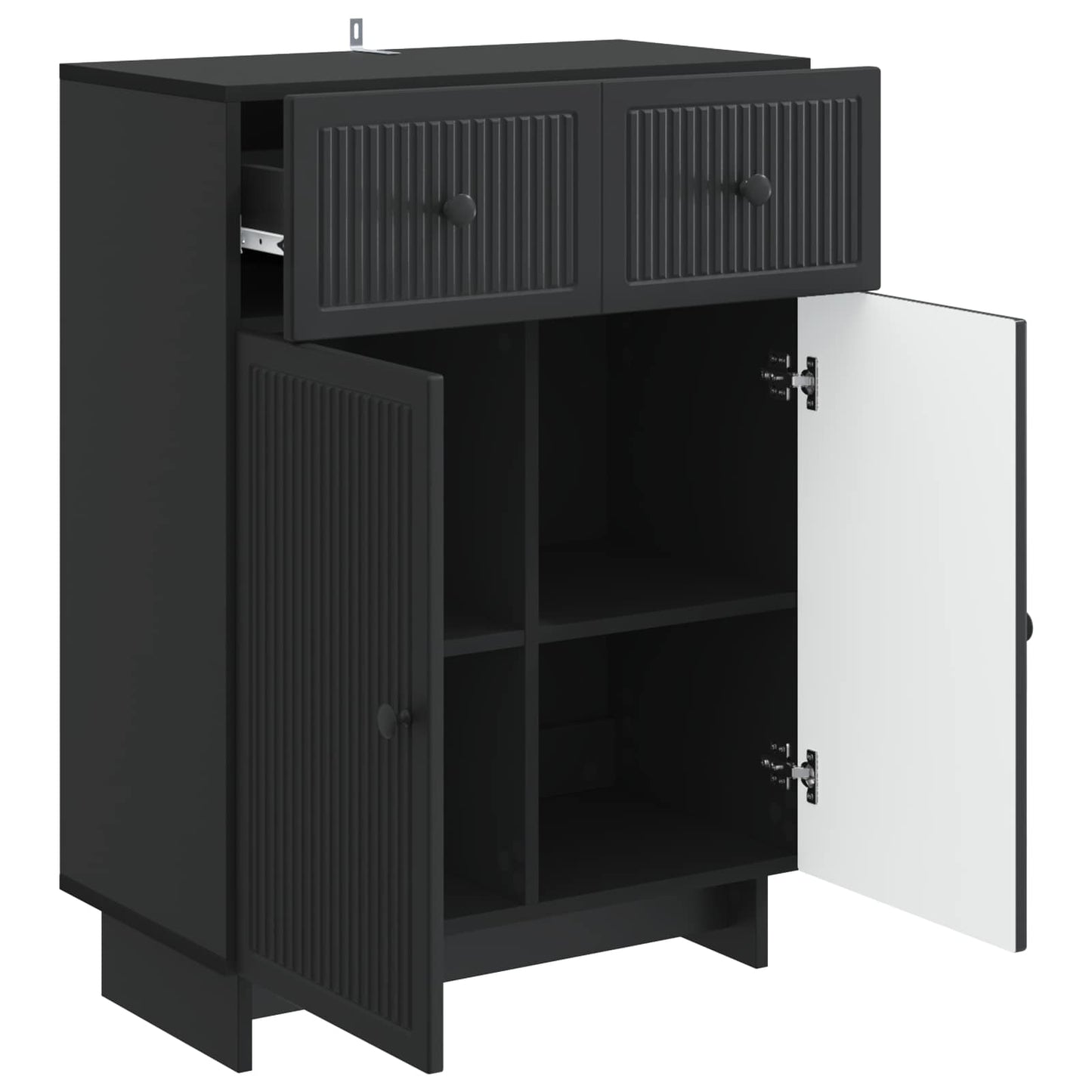 Dressoir met lade Zwart 66 x 34,5 x 90 cm Bewerkt hout