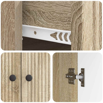 Dressoir met lade Sonoma Eiken 66 x 34,5 x 90 cm Bewerkt hout