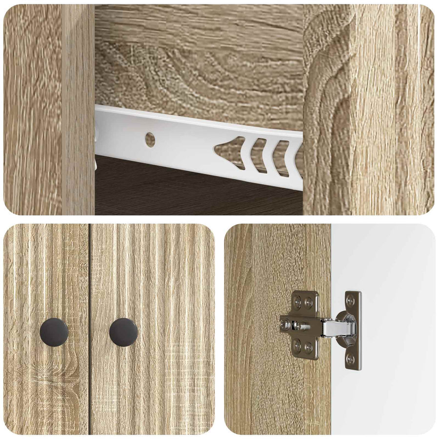 Dressoir met lade Sonoma Eiken 66 x 34,5 x 90 cm Bewerkt hout
