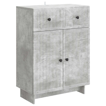 Dressoir met lade Betongrijs 66 x 34,5 x 90 cm Bewerkt hout