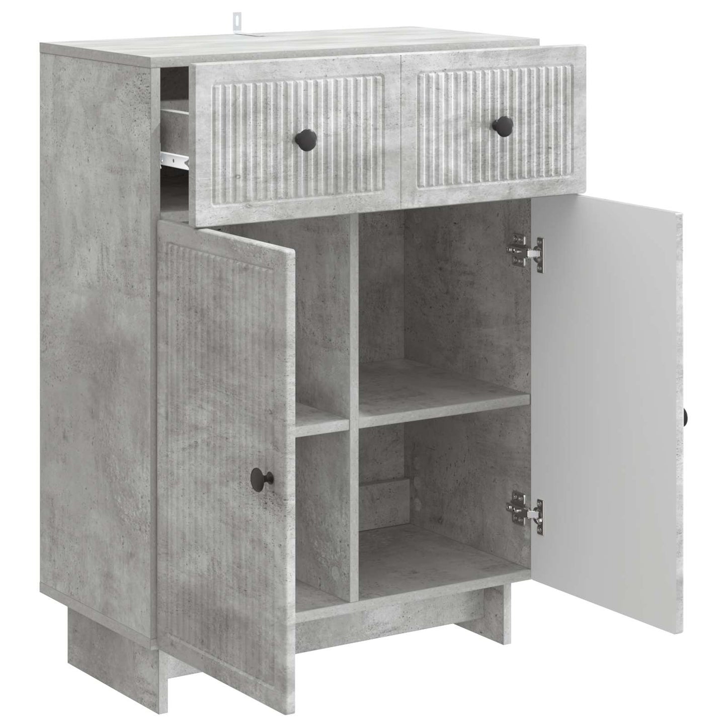 Dressoir met lade Betongrijs 66 x 34,5 x 90 cm Bewerkt hout
