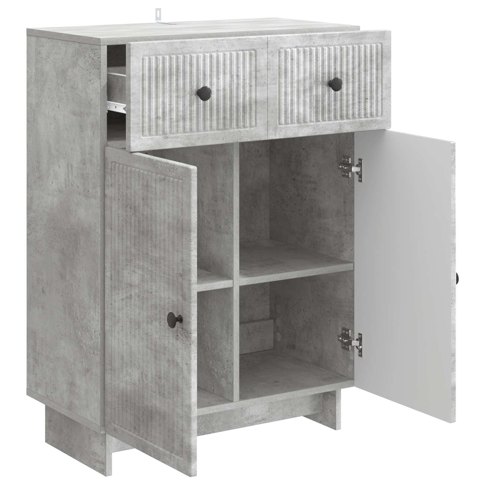 Dressoir met lade Betongrijs 66 x 34,5 x 90 cm Bewerkt hout