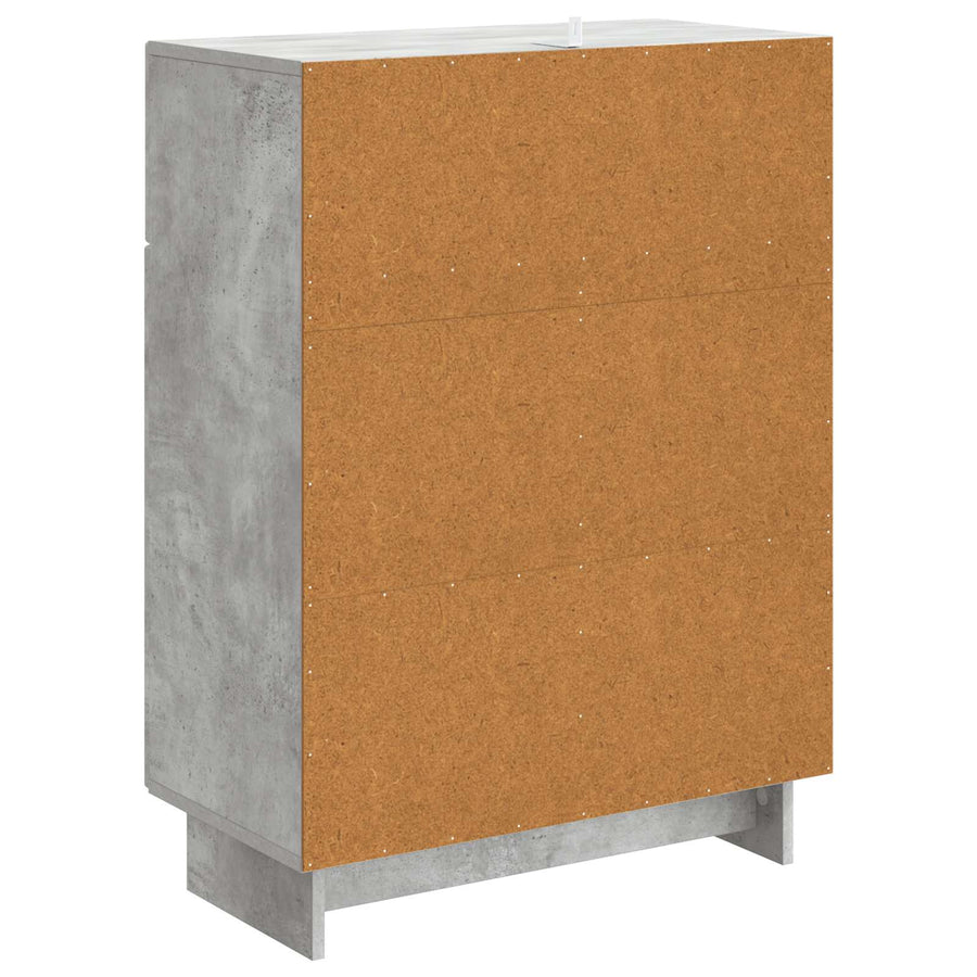 Dressoir met lade Betongrijs 66 x 34,5 x 90 cm Bewerkt hout
