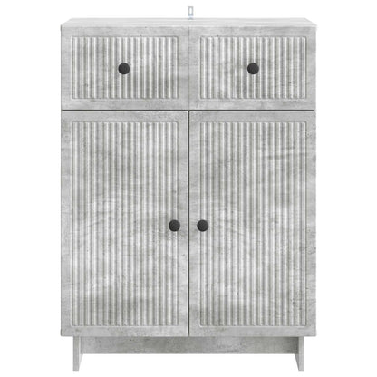 Dressoir met lade Betongrijs 66 x 34,5 x 90 cm Bewerkt hout