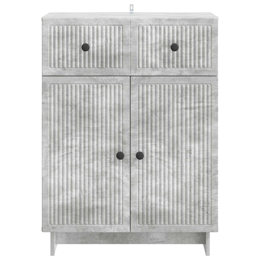 Dressoir met lade Betongrijs 66 x 34,5 x 90 cm Bewerkt hout