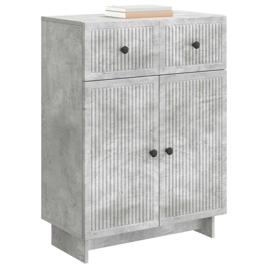 Dressoir met lade Betongrijs 66 x 34,5 x 90 cm Bewerkt hout