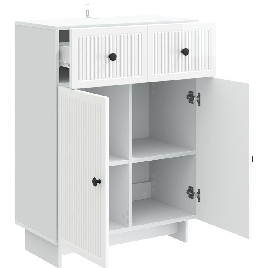 Dressoir met lade Hoogglans Wit 66 x 34,5 x 90 cm Bewerkt hout