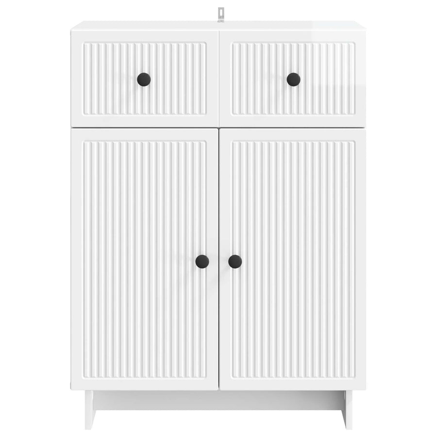 Dressoir met lade Hoogglans Wit 66 x 34,5 x 90 cm Bewerkt hout