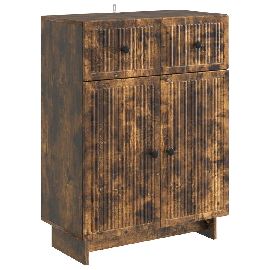 Dressoir met lade Gerookt eiken 66 x 34,5 x 90 cm Bewerkt hout