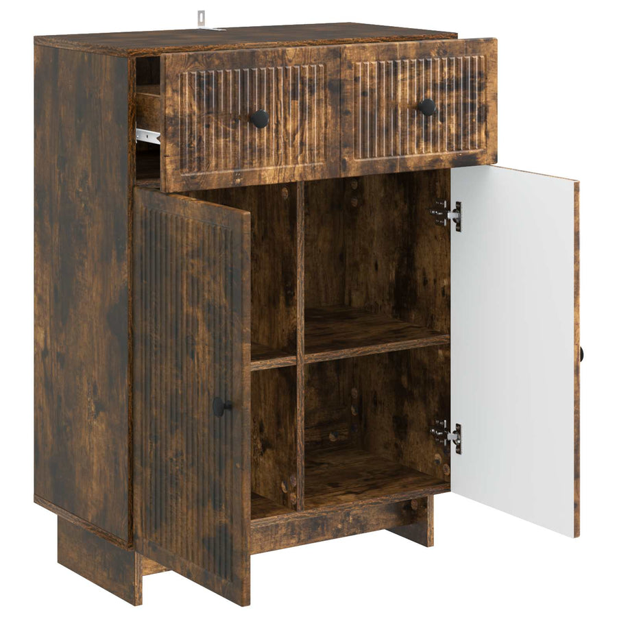 Dressoir met lade Gerookt eiken 66 x 34,5 x 90 cm Bewerkt hout