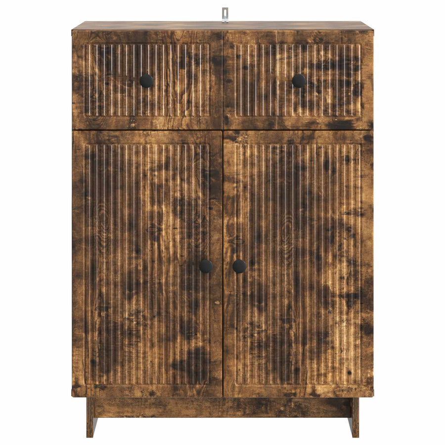 Dressoir met lade Gerookt eiken 66 x 34,5 x 90 cm Bewerkt hout