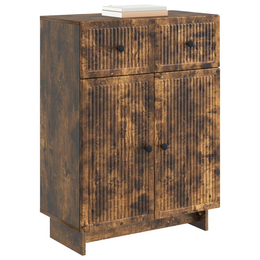 Dressoir met lade Gerookt eiken 66 x 34,5 x 90 cm Bewerkt hout