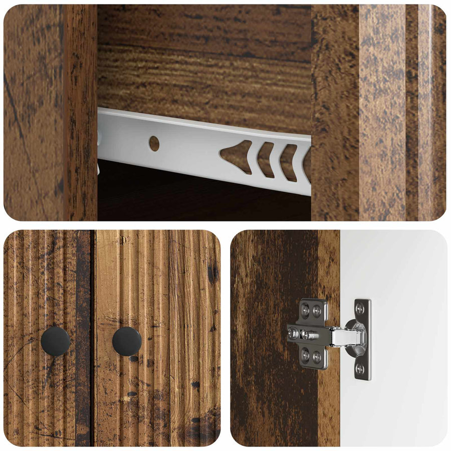 Dressoir met lade Oud hout 66 x 34,5 x 90 cm Bewerkt hout