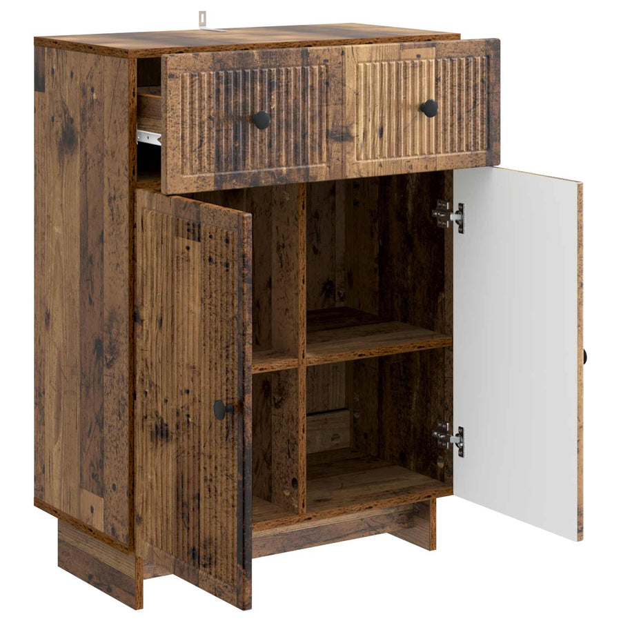 Dressoir met lade Oud hout 66 x 34,5 x 90 cm Bewerkt hout